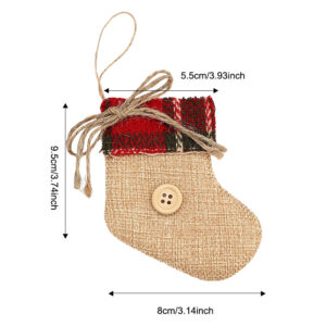 Linen Christmas stocking ornaments