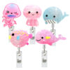 Wholesale New Summer Jellyfish Dolphin Cute Telescopic Clip Easy Pull ID Buckle Rotating Medical Gift Scroll Easy Pull Buckle
