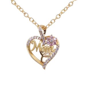 Wholesale Cross-border New Product Amazon TEMU Heart Flower Ladieswear's Day MOM Diamond Zircon Necklace Simple Pendant