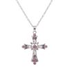 Wholesale Gothic Bohemian Style Crystal Diamond Color Cross Pendant Festival Jewelry Girl's Collarbone Necklace