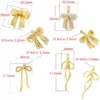 1 Piece 18.5*20mm 20*27.5mm 21.5*26mm Hole 1~1.9mm Hole 3~3.9mm Brass Pearl Zircon 18K Gold Plated Bow Knot Polished Pendant
