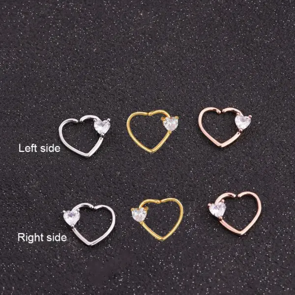 Wholesale Fashion Heart Diamond Copper Earrings