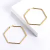 1 Pair Fashion Hexagon Plating 304 Stainless Steel 18K Gold Plated Stainless Steel Earrings
