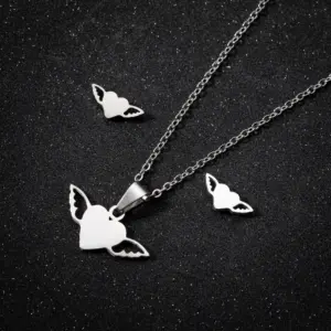 Wings Heart / Steel Color