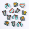 Wholesale Factory new children's jewelry vintage Denim silicone beads sunflower loose beads cartoon heart shaped silicone beads