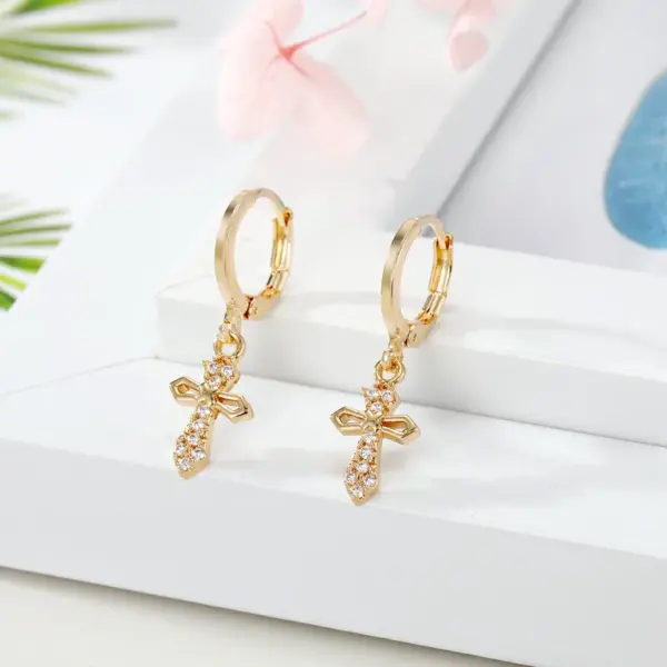 Retro Fashion Ethnic Style Copper Artificial Gemstones Earrings