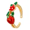 Wholesale Jewelry Elegant Lady Cherry Strawberry Copper Plating Open Rings