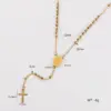 Wholesale PVD Coated 18K Real Gold Plated Portrait Cross 304 Stainless Steel 304 Stainless Steel Y-Necklace Pendant Necklace Rosary