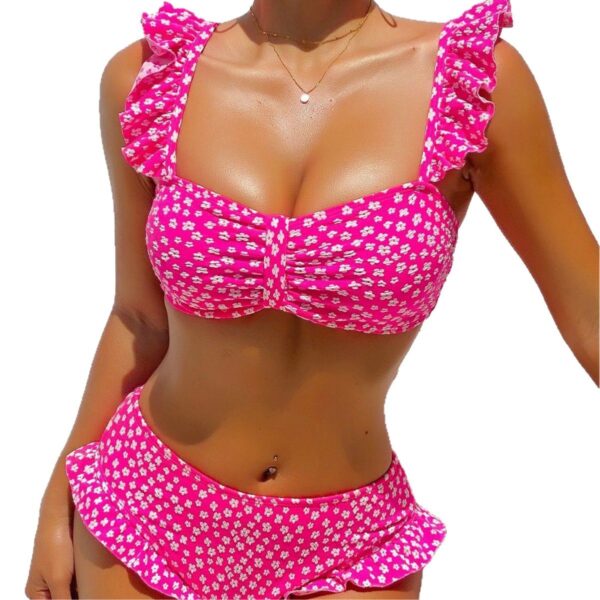 oly-a2f08e8e6d1c28cccb507fee2d1844a5 Wholesale Swimsuit Split Ruled High Waist Sexy Swimsuit Bikini Floral Swimsuit