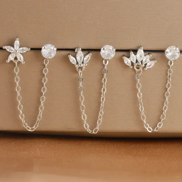 1 Piece Elegant Modern Style Geometric Flower Plating 304 Stainless Steel Drop Earrings