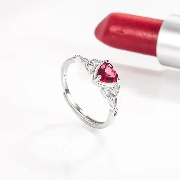 Wholesale Fashion Heart Shape Copper Inlay Zircon Rings 1 Piece