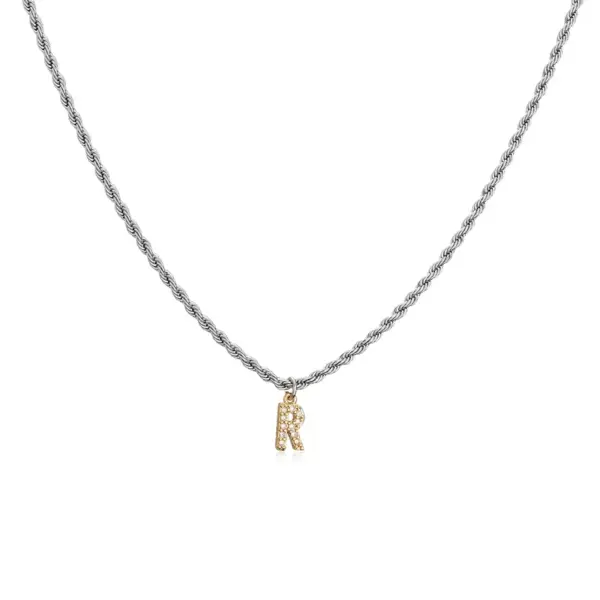 Stainless Steel 18K Gold Plated Simple Style Plating Letter Pendant Necklace