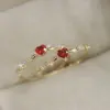 Wholesale Copper IG Style Shiny Inlay Heart Shape Zircon Rings