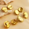 Wholesale PVD Coated Real Gold Plated 18K Gold Geometric 304 Stainless Steel Elegant Luxurious Simple Style Waterproof Non Tarnish Ear Studs