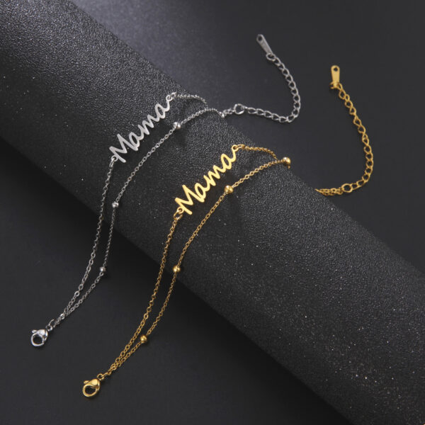 Wholesale Stainless steel bracelet women's mom English letter charm multi-layer bead chain Mother's Day holiday all-match commemorative gift