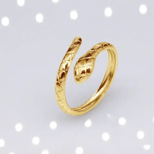 Wholesale Retro Geometric Eye Solid Color Titanium Steel Plating Rings 1 Piece