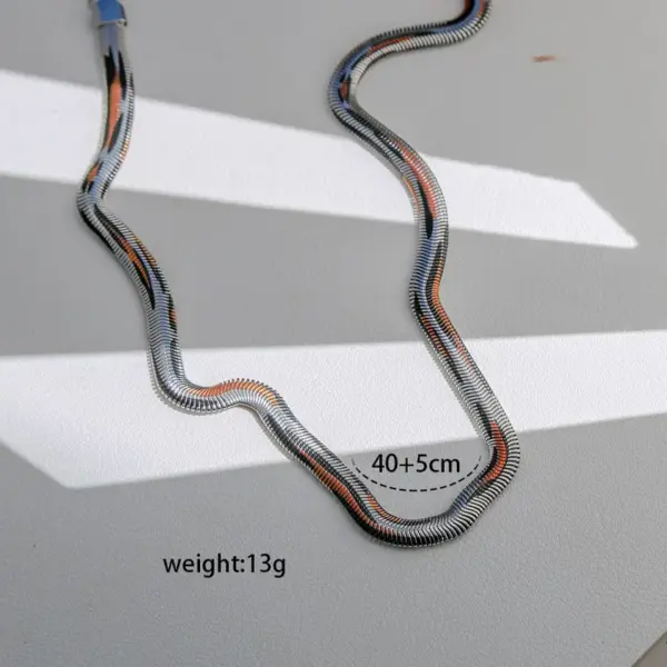 Wholesale Titanium Steel Snake Bone Choker Necklace Women's Fashion Leopard Print Choker Luxury Minimalist Trendy Lobster Clasp Chain