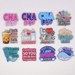 Wholesale New loose powder cross-border cartoon letter drink love bag jewelry acrylic pin DIY patch accessories