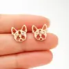 PVD Coated 18K Gold Real Gold Plated Dog 304 Stainless Steel Simple Style Waterproof Non Tarnish Ear Studs