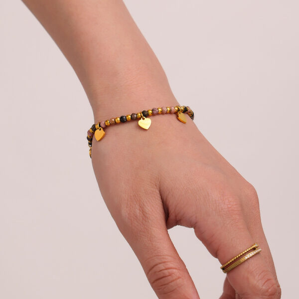 Wholesale Mystery Li Very Fine Natural Stone Small Gold Beads Love Collarbone Necklace Gentle CHOKER Bracelet French Niche suit Women