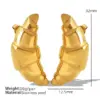 304 Stainless Steel Triangle Croissant Rhombus PVD Coated 18K Real Gold Plated 18K Gold Elegant Vintage Style Waterproof Non Tarnish Pleated Gold Silver Ear Studs