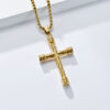 oly-a31673100d71f0716061c71752195f6d Wholesale Twist Titanium Cross Necklace Men's Personalized Hip Hop Punk Stainless Steel Cross Pendant
