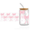 Wholesale Bow Text Love 16oz Cup UV DTF Wraps