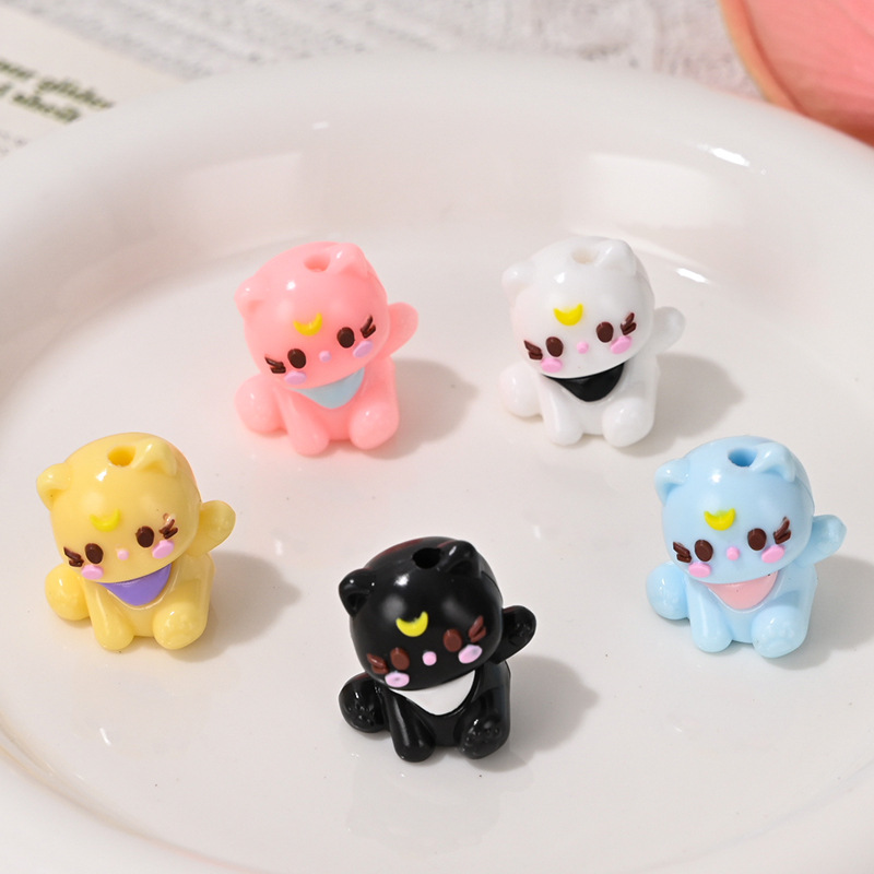 Wholesale Colorful Cute Cat Rubber Beads