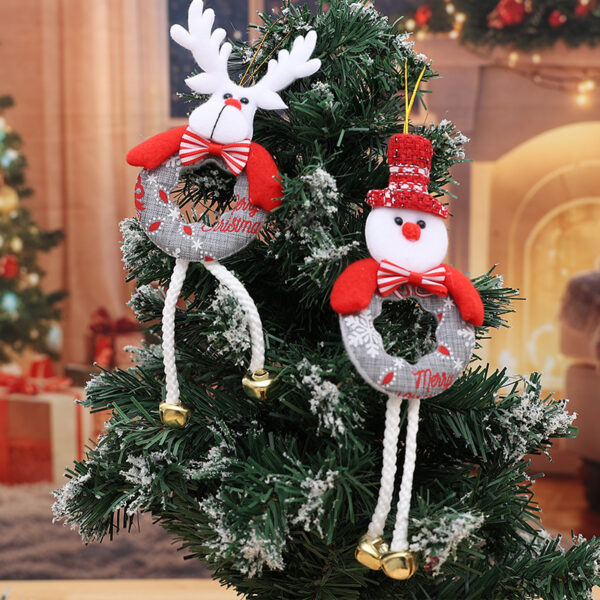 Wholesale Christmas tree ornaments, old man, snowman, cartoon reindeer, bell ornaments