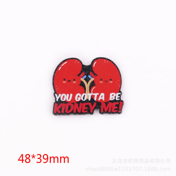 Wholesale cartoon organ medical love bag jewelry acrylic pin