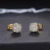 Wholesale Fashion Geometric Copper Ear Studs Plating Artificial Gemstones Copper Earrings