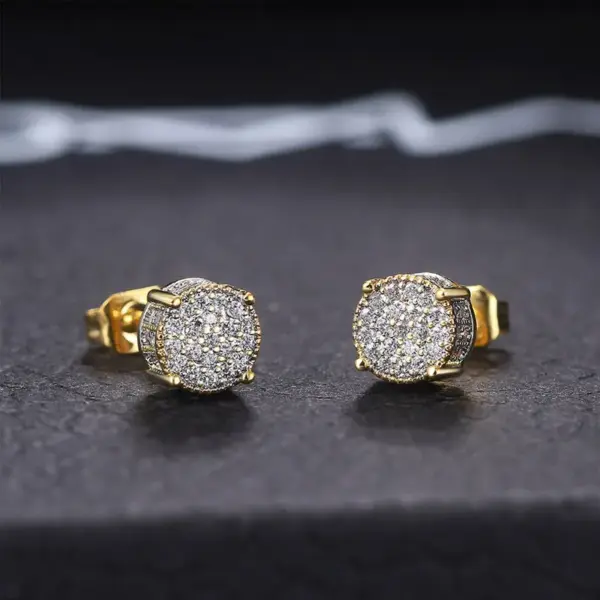 Wholesale Fashion Geometric Copper Ear Studs Plating Artificial Gemstones Copper Earrings