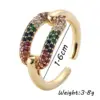 Wholesale Fashion Geometric Copper Gold Plated Zircon Open Ring In Bulk