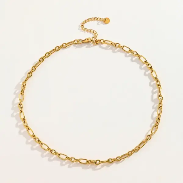 Wholesale Vacuum Plated 18K Gold Stainless Steel Basic Style Necklace For Women Casual Indoor Outdoor Wear Lobster Clasp Geometric Pattern