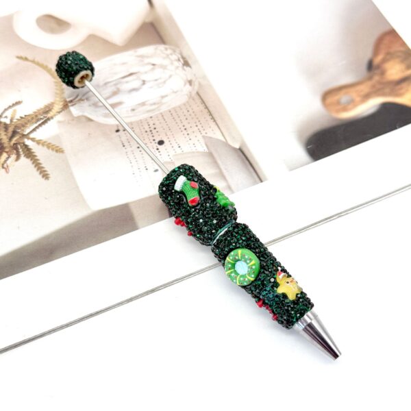 Wholesale New Christmas Full Diamond Pen Creative DIY Beaded Pen Santa Claus Elk Snowman Kt Cat Cartoon Gift Pen