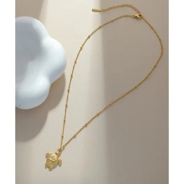 PVD Coated Real Gold Plated Tortoise Starfish Shell 304 Stainless Steel Marine Style Simple Style Commute Waterproof Non Tarnish 304 Stainless Steel Lobster Trigger Clasp Closure Pendant Necklace