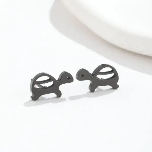 Wholesale PVD Coated Real Gold Plated Tortoise Stainless Steel Fashion Waterproof Non Tarnish Ear Studs