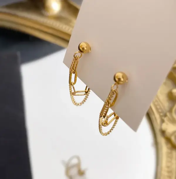 PVD Coated Real Gold Plated 18K Gold Rose Gold Plated Heart 304 Stainless Steel Titanium Steel Fashion Waterproof Non Tarnish Earrings