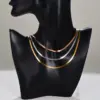 Wholesale Hip-hop Multicolor Stainless Steel Plating Three Layer Necklace