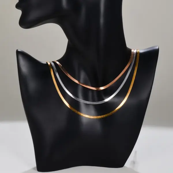 Wholesale Hip-hop Multicolor Stainless Steel Plating Three Layer Necklace