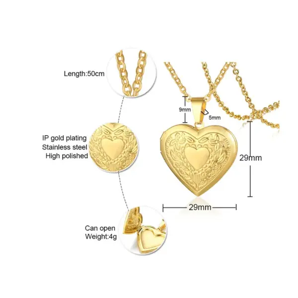 Wholesale Jewelry Fashion Letter Heart Shape 201 Stainless Steel 18K Gold Plated Plating Stainless Steel Necklaces