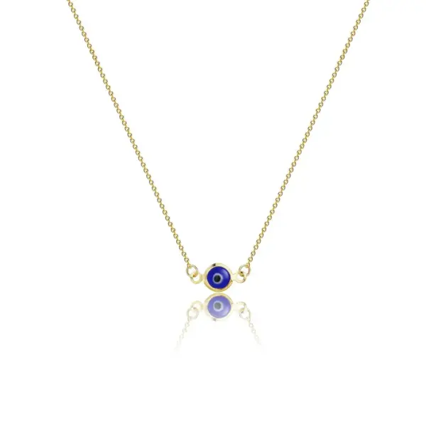 Wholesale Fashion Devil's Eye Titanium Steel Gold Plated Pendant Necklace 1 Piece