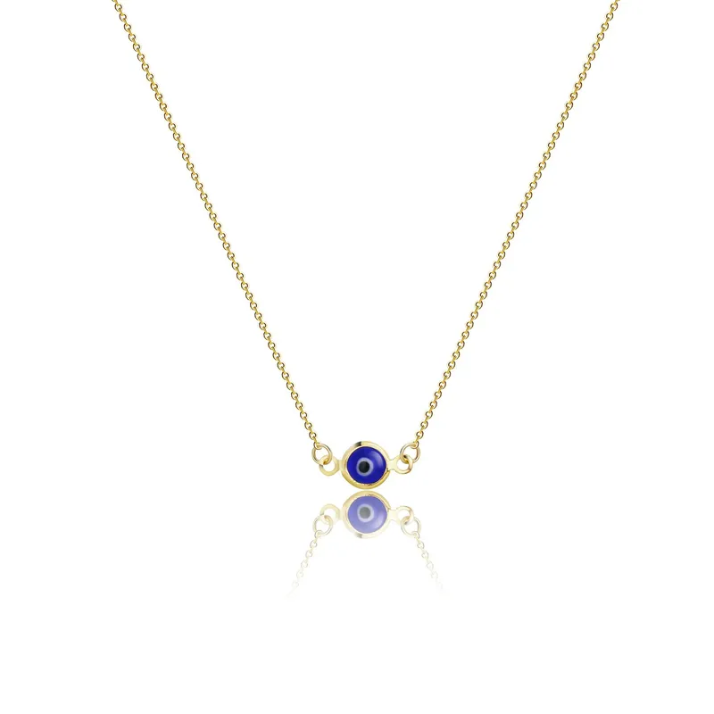 Wholesale Fashion Devil's Eye Titanium Steel Gold Plated Pendant Necklace 1 Piece