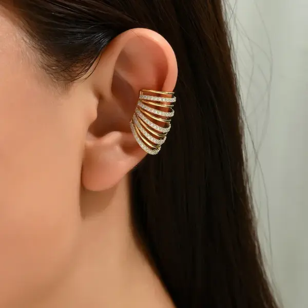 Wholesale 1 Piece Simple Style Classic Style U Shape Inlay Copper Zircon Ear Cuffs