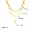 Wholesale PVD Coated 18K Gold Plated Moon 304 Stainless Steel Vintage Style Waterproof Non Tarnish 304 Stainless Steel Layered Necklaces