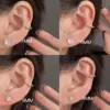 Elegant Six-claw Zircon Stud Earrings Men And Women Micro-inlaid Rhinestone Ear Bone Stud Simple Light Luxury Ear Jewelry Wholesale