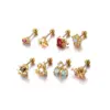 316L Stainless Steel Copper Zircon Ear Cartilage Rings & Studs Heart Shape Waterproof Non Tarnish Surgical Steel