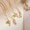 Wholesale PVD Coated Bird Titanium Steel Copper IG Style Simple Style Waterproof Non Tarnish Titanium Steel Pendant Necklace
