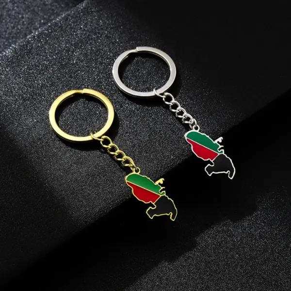 PVD Coated 18K Gold Plated Map 201 Stainless Steel 304 Stainless Steel Casual Ethnic Style Keychain Necklace