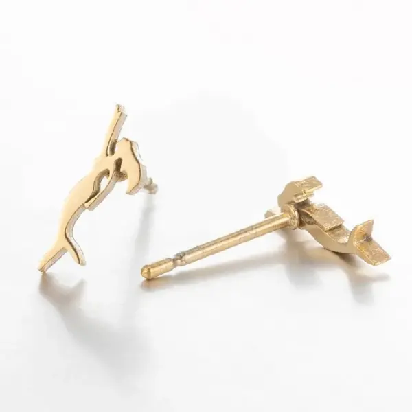 PVD Coated 18K Gold Real Gold Plated Geometric 304 Stainless Steel Simple Style Waterproof Non Tarnish Ear Studs